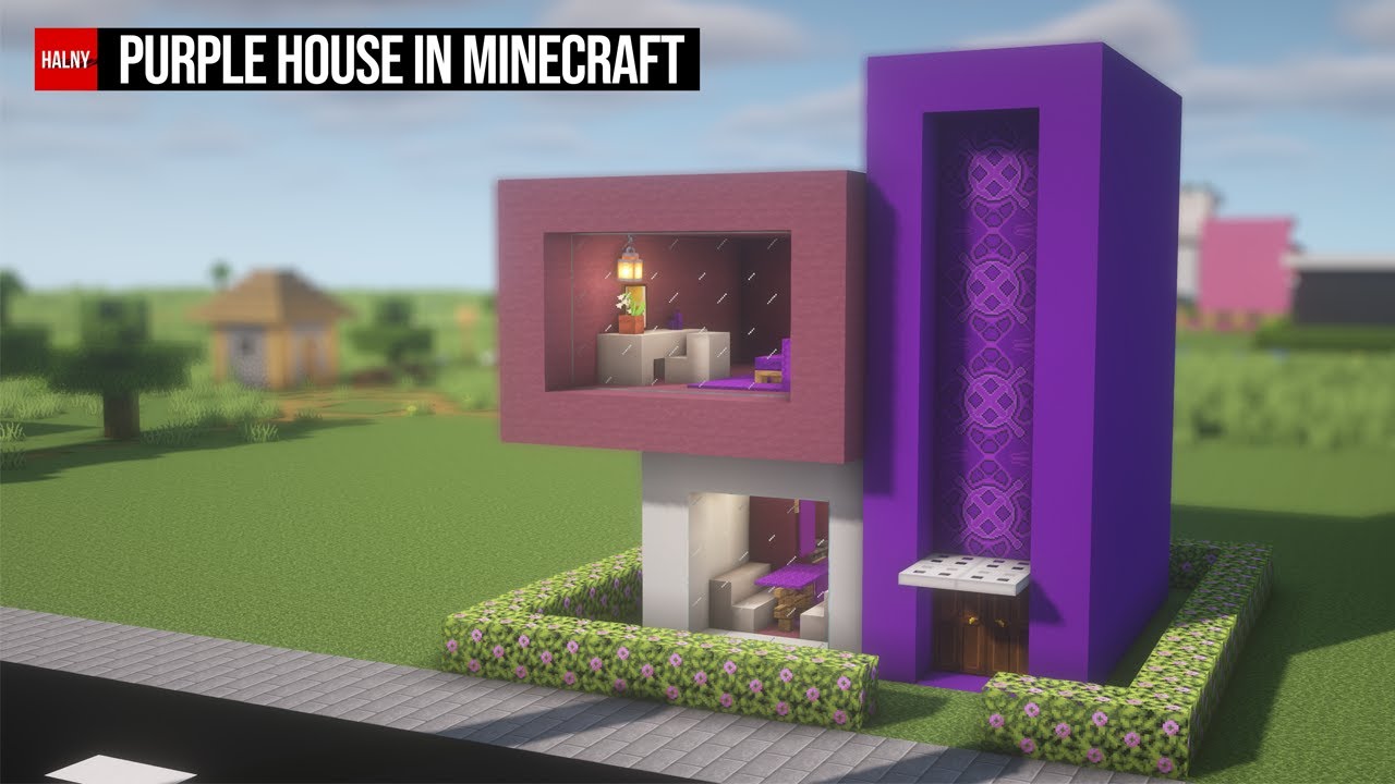 Purple House in Minecraft - Tutorial - YouTube