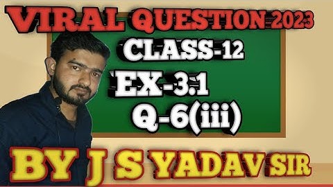 Ex-3.1Q-6(iii) | Chapter 2 | MATRIX | Class 12th NCERT Math|maths point 2MBY J S YADAV