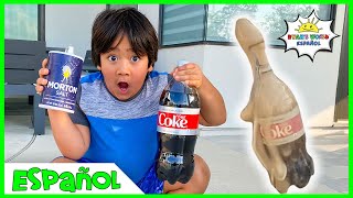 Experimento de Coca Cola, Mentos y Sal  Fáciles experimentos científicos de bricolaje para niños!