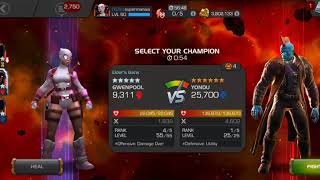 Starlord vs 6* Yondu (debuff immune) war miniboss