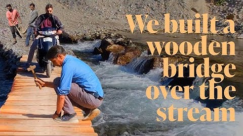 Building a Wooden Bridge over the stream to a Hidden Forest Village.