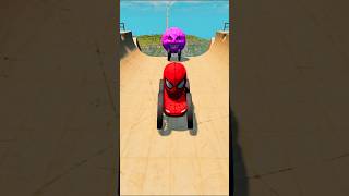 SpiderMan Donk Car Vs Moon Donk Car 😱 | #beamngexperiments #shorts #gaming