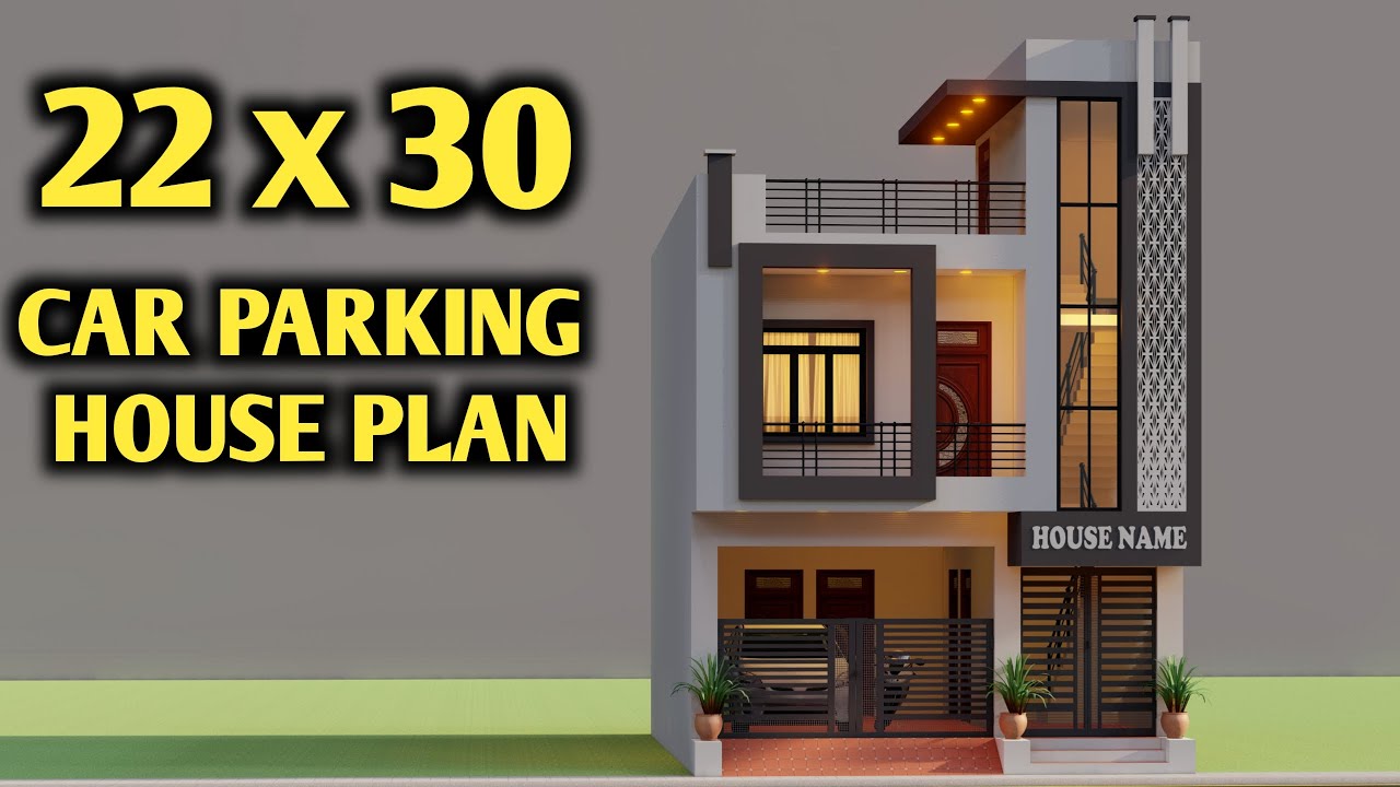 Car Parking 3D 22 by 30 3 Bedroom House Design,Best Small House Design