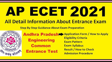 AP ECET 2021 - Notification, Dates, Application, Eligibility, Admit Card, Pattern, Syllabus, Result