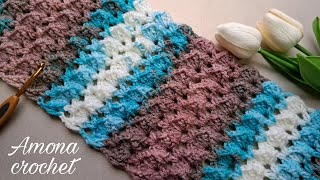 كروشية سكارف بناتى بغرزة شتوية سهله للمبتدئين بخيط جنجناه crochet scarf ✔️