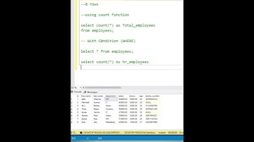 SQL Interview Questions |SQL Count Function | Find number of records using Count Function