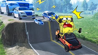 Cars vs Unfinished Road - Spongebob Reaction | BeamNG Drive Car Crashes - Woa Doodland