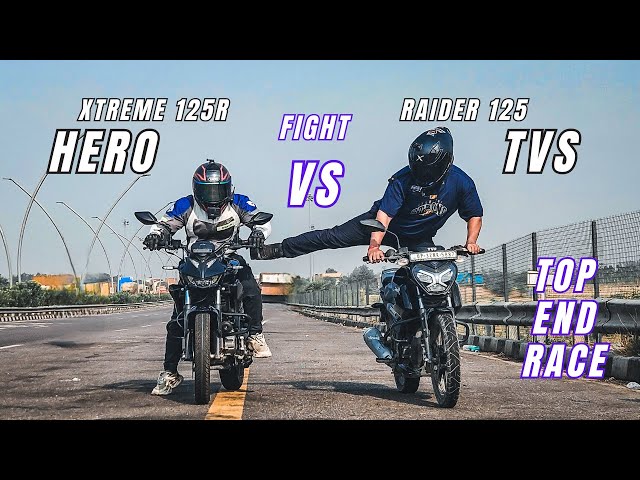 2024 Hero Xtreme 125R Vs TVS Raider 125 Unexpected Results | Race till their Potential | Ksc Vlogs class=