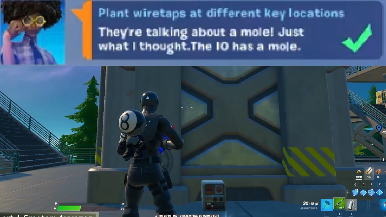 Plant wiretaps at different key locations - Fortnite