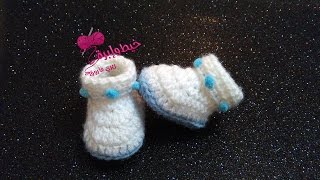 كروشيه هاف بوت بيبى حديث الولادة  - | خيط وإبرة |  crochet baby booties Newborn