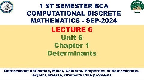 1st sem bca sep bnu| 2nd sem bca nep bnu| Determinants|