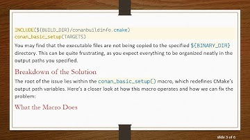 Resolving CMake Output Directory Issues with Conan
