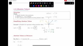 1.2 Absolute Values || Simplifying Absolute Values || Precalculus