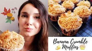 Los MUFFINS de plátano más ricos |Receta de otoño  SIN BATIDORA| Con cubierta crumble| DELICIOSOS!