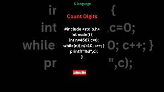 count digits #clanguage #100daysofcode #coding #education