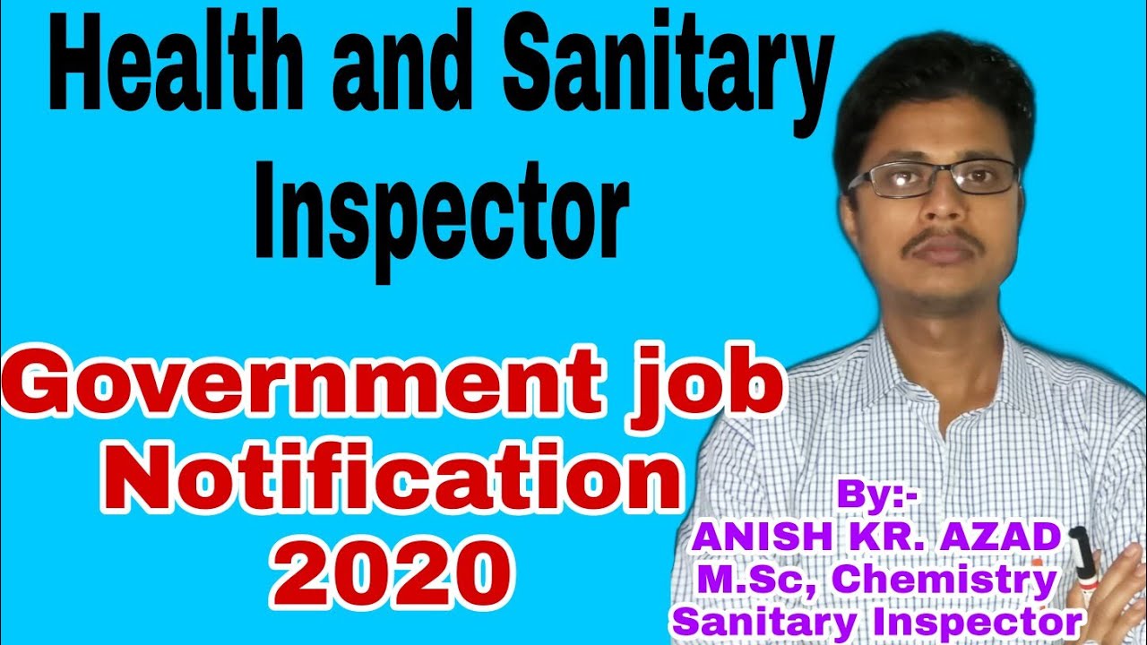 Health and Sanitary Inspector government job 2020