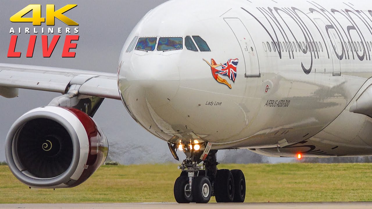 š“ Manchester Airport LIVE - 4K Live Plane Spotting - YouTube
