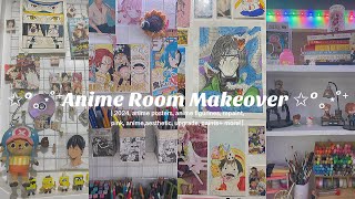 Anime Room Makeover✨🌷| 2024, anime posters, figurines, upgrade, aesthetic, decorations + more |