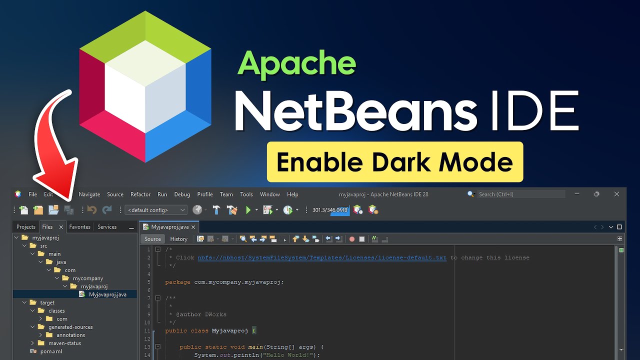 Как активировать темную тему в IDE Apache NetBeans