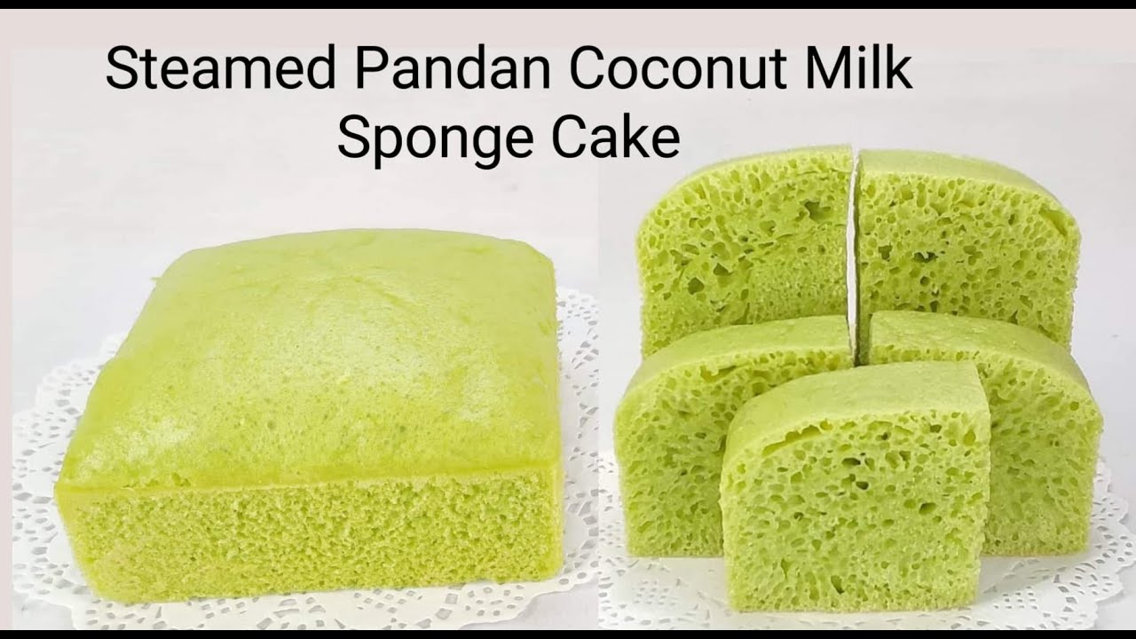【EN/SUB/DUB】Steamed  Pandan Coconut Milk Sponge Cake, simple method,  no oven eat more healthy.
