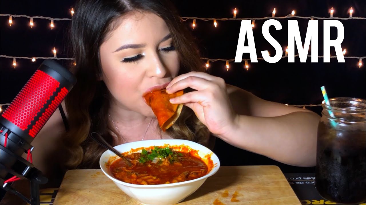 ASMR MUKBANG MEXICAN BIRRIA SOUP CRUNCHY TACOS (Soft Eating Sounds) 먹방 #ASMR #asmreatingsounds