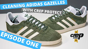 Cleaning Light Green Adidas Gazelle with | Crep Protect | and | Sneaky Trees |