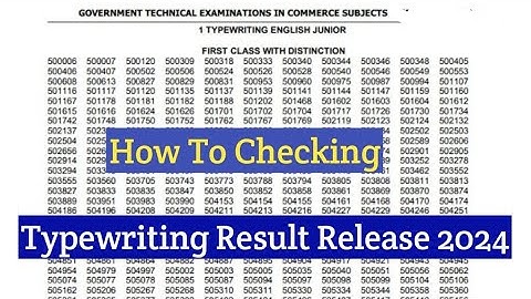 typewriting result release 2024 August month