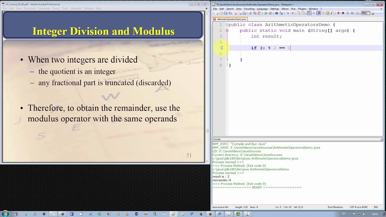 Java Tutorial Division And Modulo Operator Explained Youtube