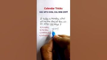 Calendar | Calendar Shortcuts Tricks | Reasoning Classes | for SSC CGL MTS CHSL CRPF GD| #shorts