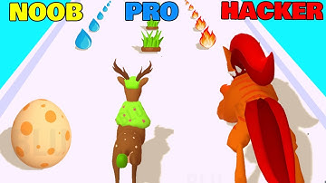 NOOB vs PRO vs HACKER in Evolving Run