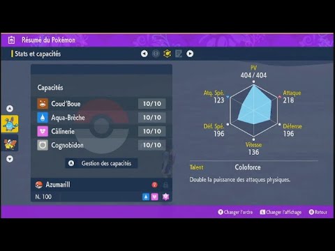 Pokémon violet : méthode pour donner Cognobidon à Azumarill