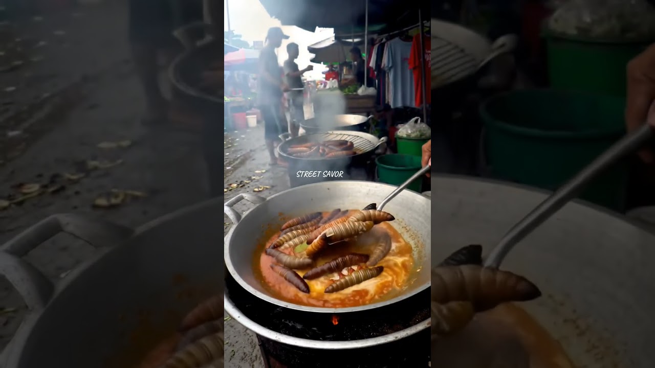 Giant Grub Feast at the Street Market – Exotic Cooking Chaos@muhibsavor-ai