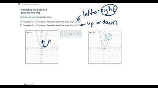 Translating the graph of a parabola One step