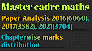 chapterwise marks distribution of master cadre maths 6060,3582,3704