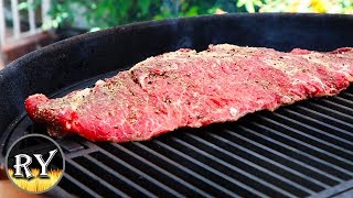 Wagyu Bavette Steak With Chimichurri Sauce Grilled On The Weber Kettle