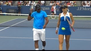 Leander Paes and Elena Vesnina US open 2012 Mixed doubles quarter final