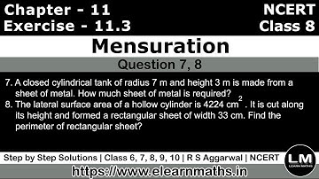 Mensuration | Class 8 Exercise 11.3 Question 7 - 8 | NCERT | Learn Maths