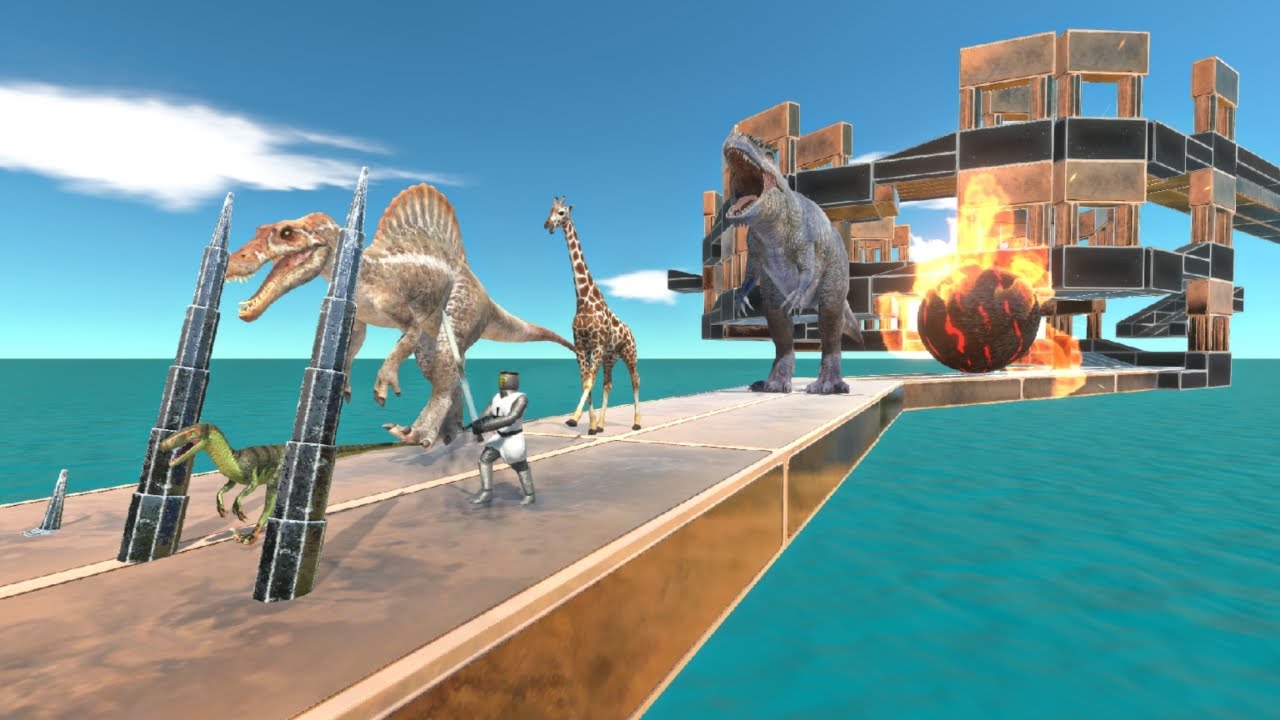 NEW DEADLY CRAMIC HALLWAY RUN FAST FROM GIGANOTOSAURUS - Animal Revolt Battle Simulator