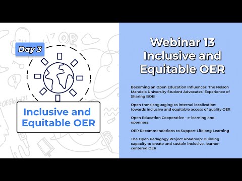OEGlobal 2021 Webinar 13 Inclusive and Equitable OER