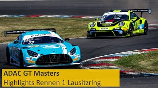 Mercedes-AMG schlägt Porsche | ADAC GT Masters Lausitzring Highlights Rennen 1