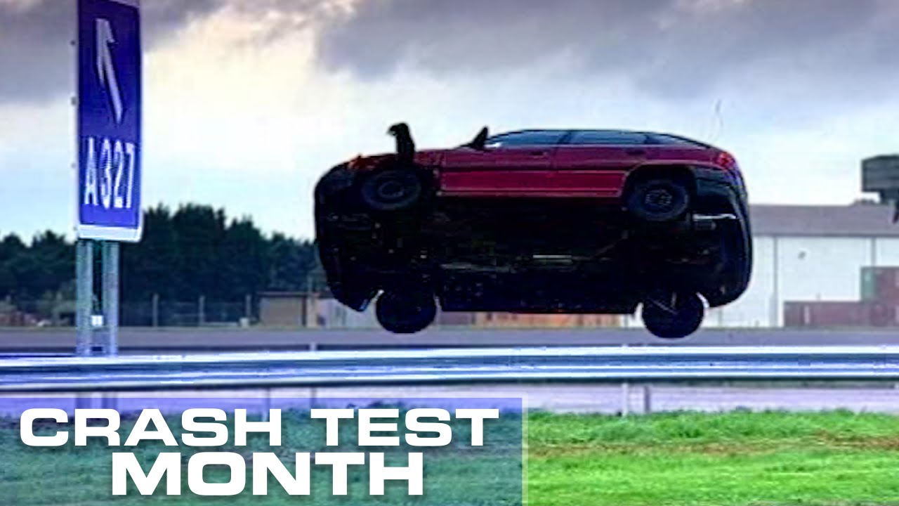 Crash Test Month Driving Off A Crash Barrier YouTube