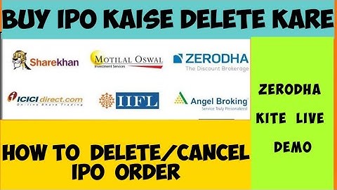 How to  delete IPO order || how to withdraw from ipo order in zerodha || IPO refund kaise milega