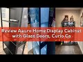 Review Aauro Home Display Cabinet with Glass Doors, Curio Cabinet with 3 LED Lights and Human Body S