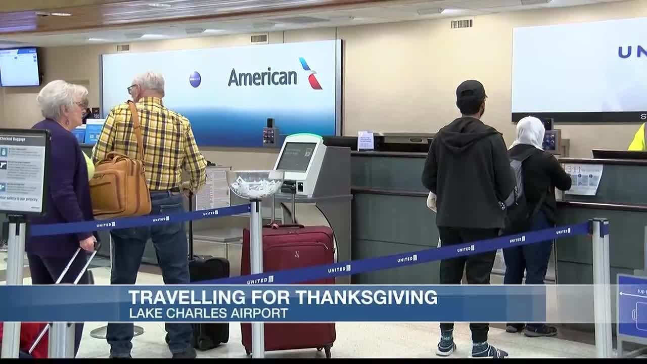Locals at Lake Charles Airport traveling all over for Thanksgiving