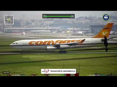 Decolagem do Airbus A340-300 da Conviasa em Guarulhos