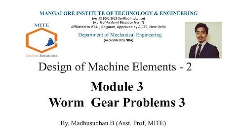 DME2 - Module 3 - Worm  Gear Problems 3