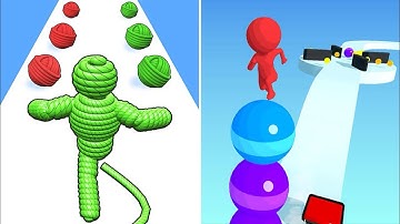 Rope Man Run Vs Stack Rider 🌈🌈🌈Max Levels Walkthrough Android IOS Big Update