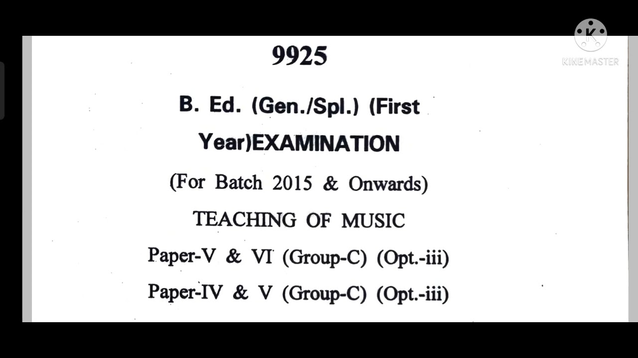 B.Ed 1st Year: Teaching of Music question paper S-21 CDLU SIRSA