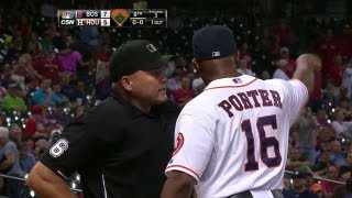 BOS@HOU: Porter ejected after disputing strikeout