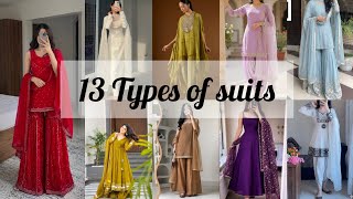 13 Types of Suits with Name Every Girl should  know ✨👗#Treandy suits designs for women #stylish